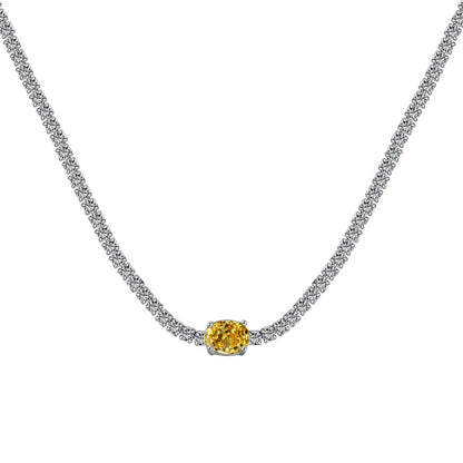 [Kincade Jewelrys]1.0 Carat Shining Oval Cut Necklace
