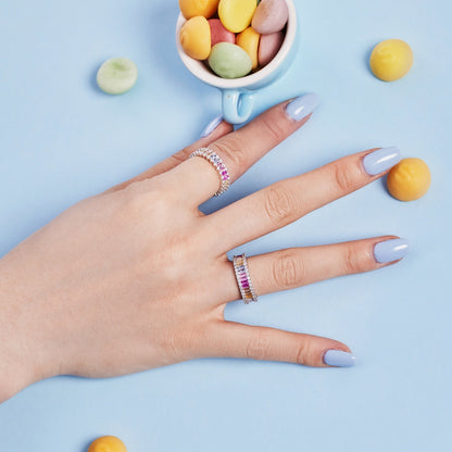 [Kincade Jewelrys]Splashy Ornate Emerald Cut Cocktail Ring