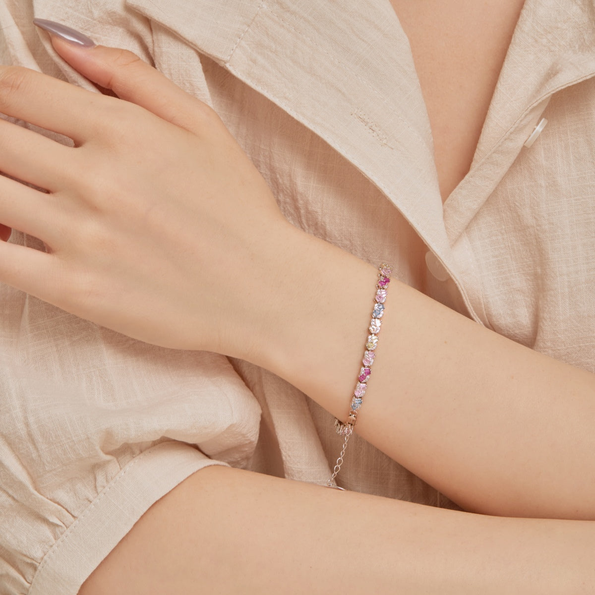 [Kincade Jewelrys]Ornate Colorful Flower Shape Party Bracelet