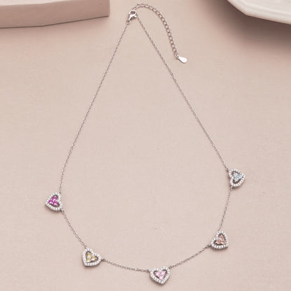 [Kincade Jewelrys]Sparkling Five Heart Necklace