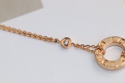 [Kincade Jewelrys]LOVE NECKLACE ADJUSTABLE ROSE GOLD 2 DIAMOND