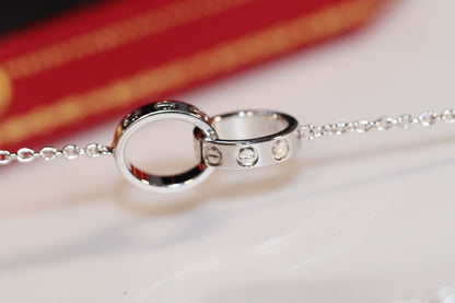 [Kincade Jewelrys]LOVE NECKLACE PINK GOLD AND SILVER