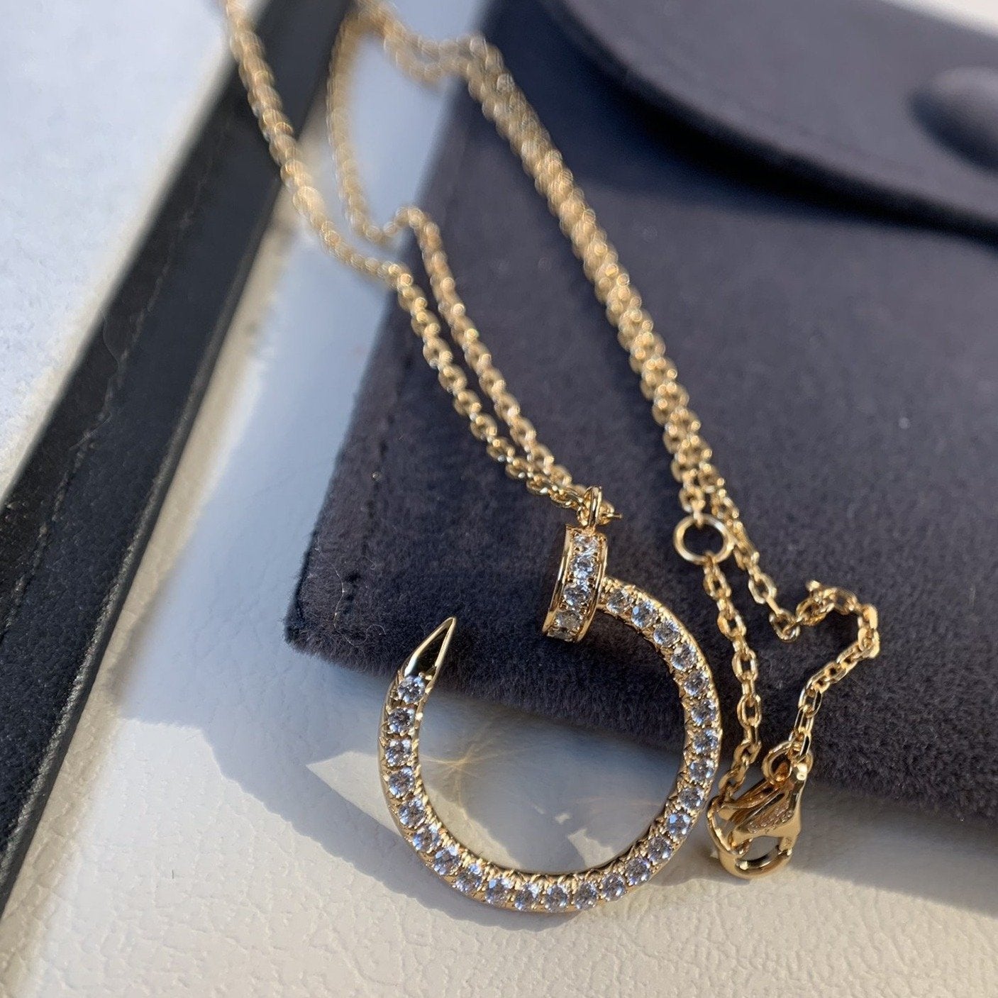 [Kincade Jewelrys]JUSTE NECKLACE PINK GOLD DIAMONDS