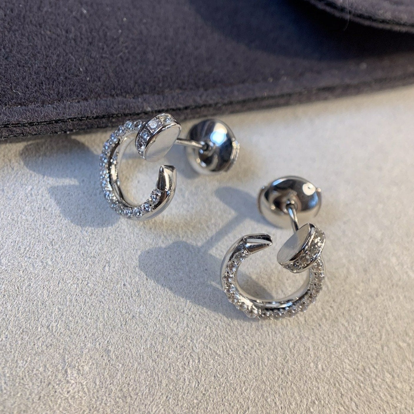 [Kincade Jewelrys]JUSTE EARRINGS SILVER DIAMONDS