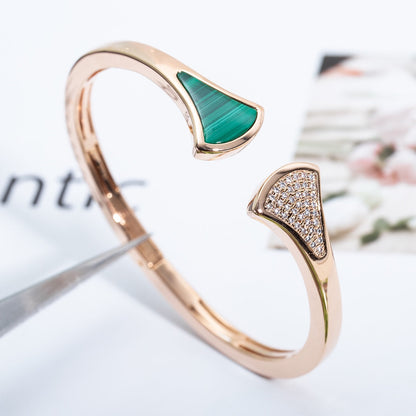 [Kincade Jewelrys]DREAM BRACELET OPEN MALACHITE PINK GOLD