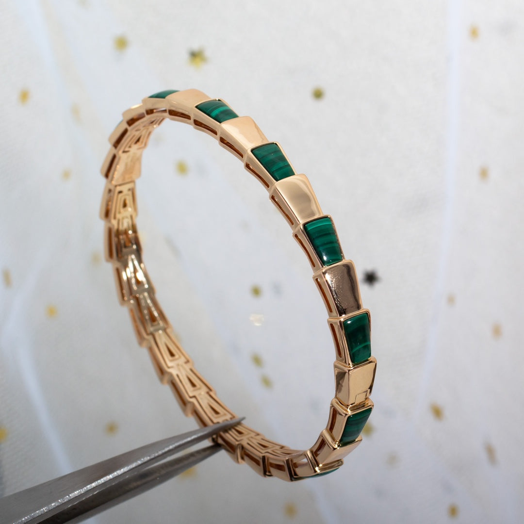 [Kincade Jewelrys]SERPENTI BRACELET PINK GOLD MALACHITE