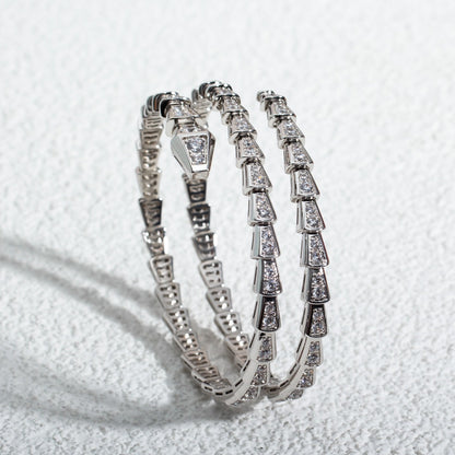 [Kincade Jewelrys]SERPENTI BRACELET SILVER DIAMOND DOUBLE ROW