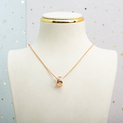 [Kincade Jewelrys]PARENTESI NECKLACE PINK GOLD