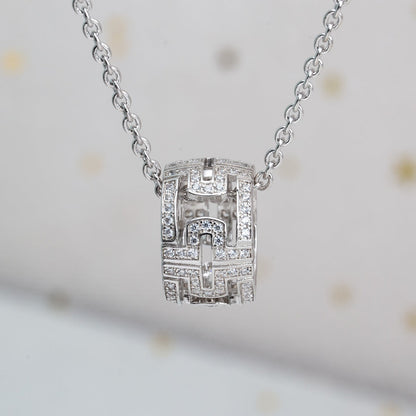 [Kincade Jewelrys]PARENTESI NECKLACE SILVER DIAMOND
