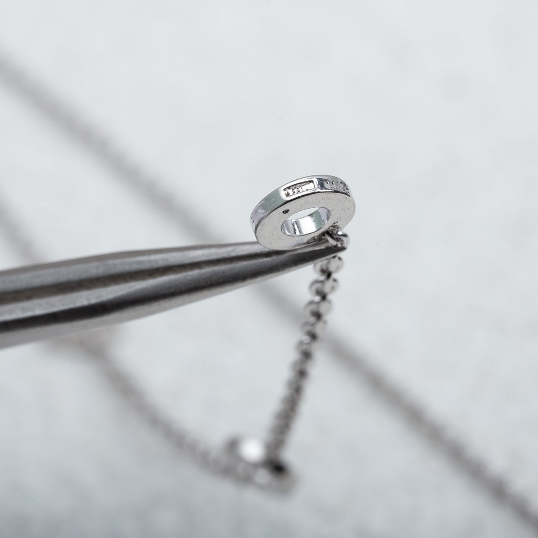 [Kincade Jewelrys]PARENTESI NECKLACE SILVER DIAMOND