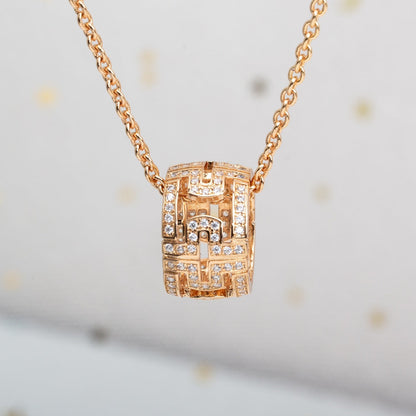 [Kincade Jewelrys]PARENTESI NECKLACE PINK GOLD DIAMOND