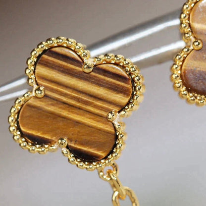 [Kincade Jewelrys]CLOVER  2 MOTIF  TIGER EYE CARNELIAN EARRINGS