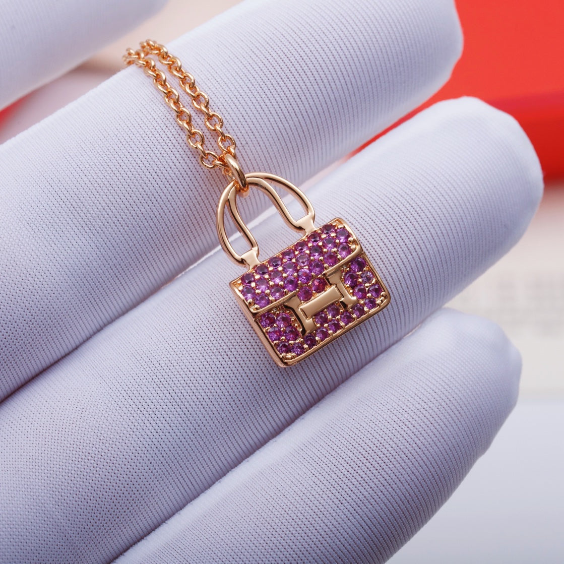 [Kincade Jewelrys]CONSTANCE PEDANT PURPLE DIAMOND NECKLACE
