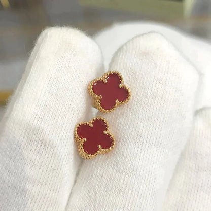 [Kincade Jewelrys]CLOVER MINI 9.5MM CARNELIAN EARRINGS