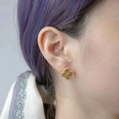 [Kincade Jewelrys]CLOVER MEDIUM 1 MOTIFS LASER EARRINGS