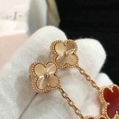 [Kincade Jewelrys]CLOVER 2 MOTIF  LASER CARNELIAN EARRINGS