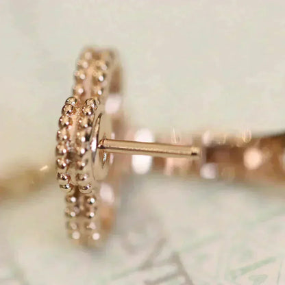 [Kincade Jewelrys]CLOVER MEDIUM 1 MOTIFS FUll DIAMOND EARRINGS