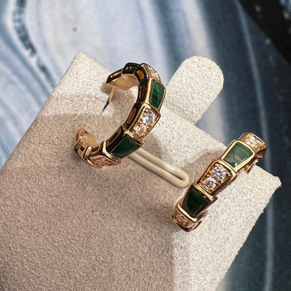 [Kincade Jewelrys]SERPENTI MALACHITE PINK GOLD EARRINGS