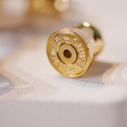 [Kincade Jewelrys]MINI POP H GOLD EARRINGS GREY