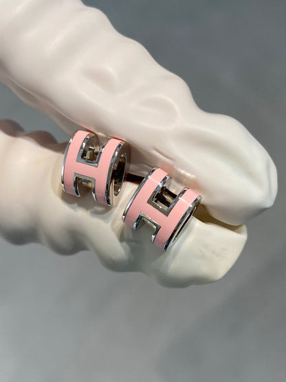 [Kincade Jewelrys]MINI POP H SILVER EARRINGS PINK