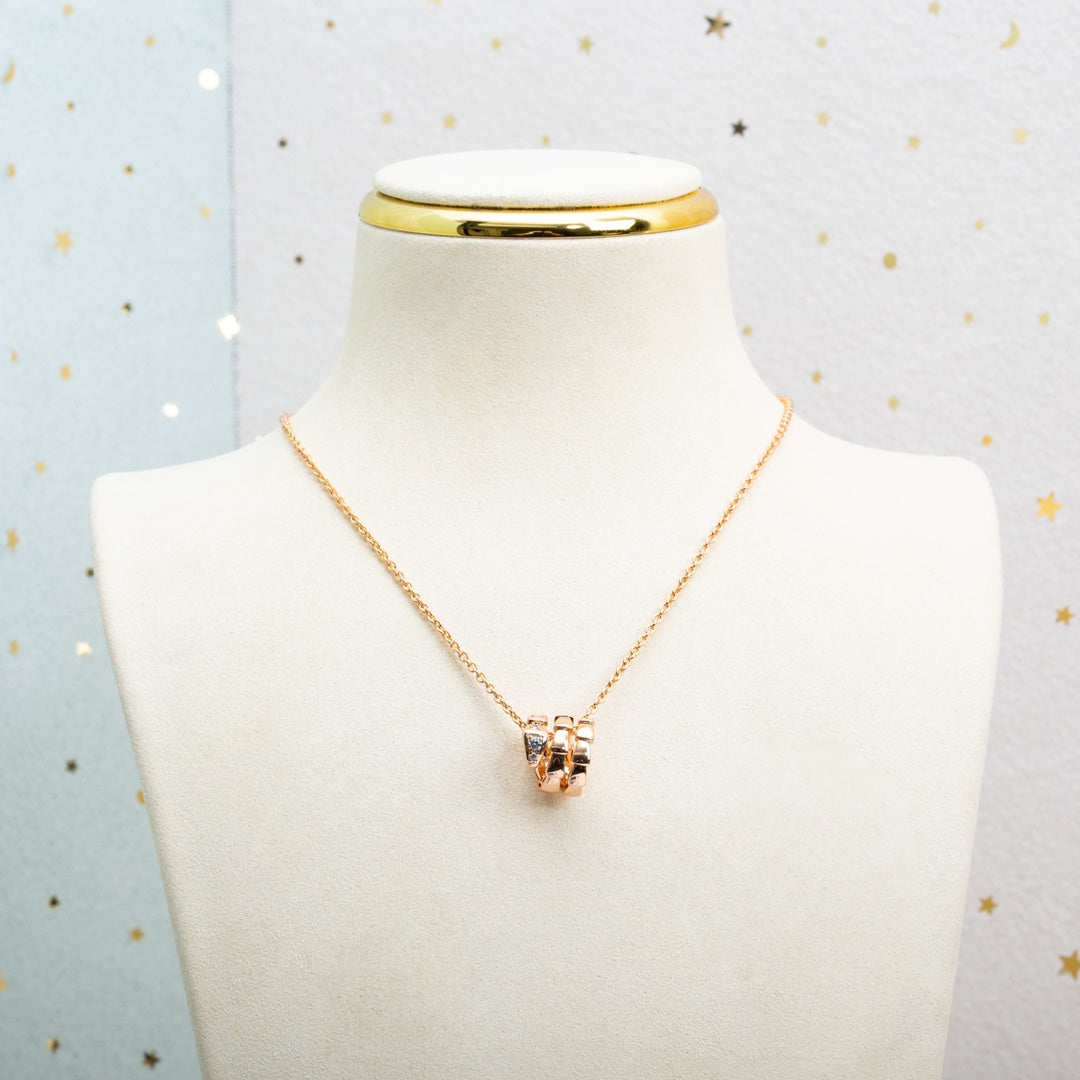 [Kincade Jewelrys]SERPENTI PINK GOLD NECKLACE DIAMOND