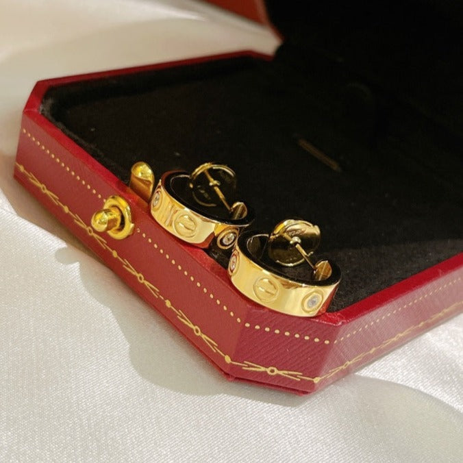 [Kincade Jewelrys]LOVE EARRINGS 5.7MM 2 DIAMONDS