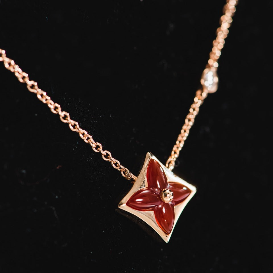 [Kincade Jewelrys]STAR NECKLACE PINK GOLD 1 DIAMOND