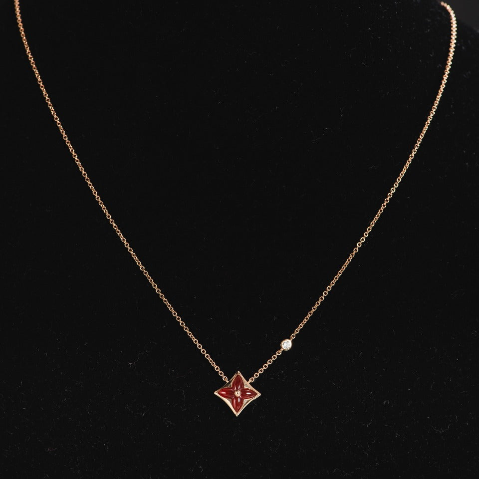 [Kincade Jewelrys]STAR NECKLACE PINK GOLD 1 DIAMOND