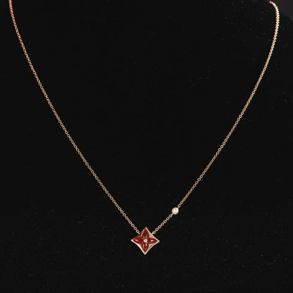 [Kincade Jewelrys]STAR NECKLACE PINK GOLD 1 DIAMOND