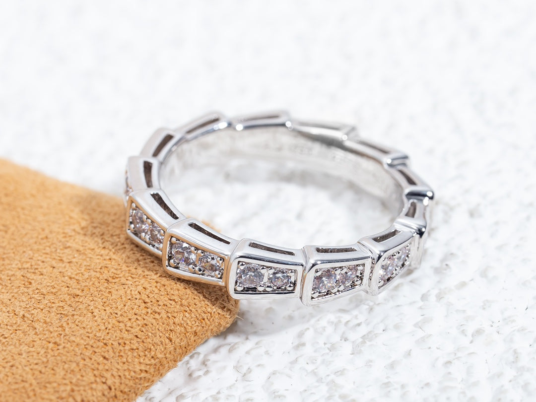 [Kincade Jewelrys]SERPENTI RING SILVER DIAMOND PAVED 3MM