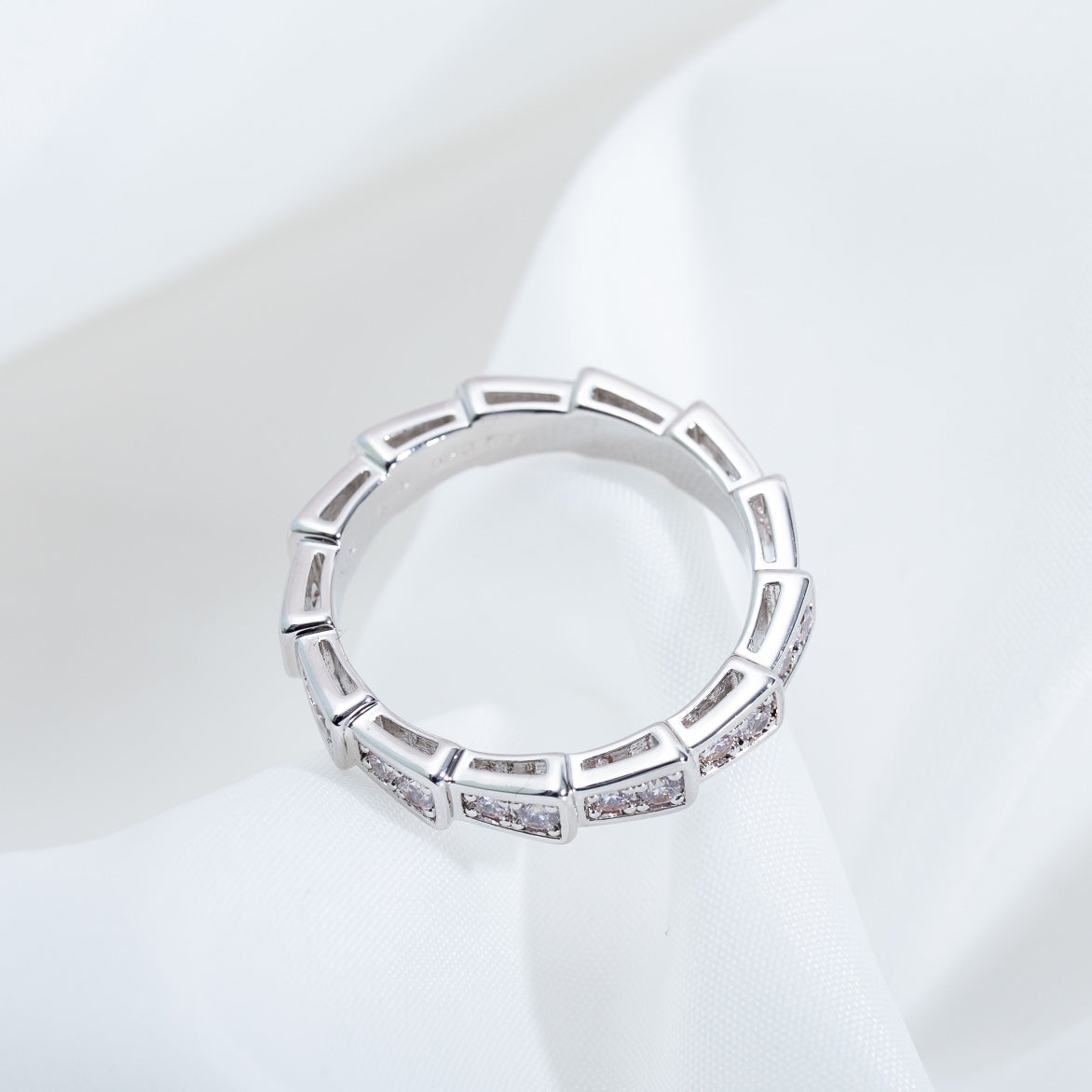 [Kincade Jewelrys]SERPENTI RING SILVER DIAMOND PAVED 3MM