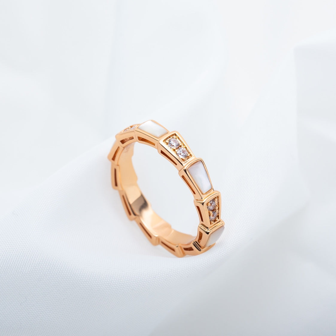 [Kincade Jewelrys]SERPENTI RING PINK GOLD DIAMOND MOP 3MM