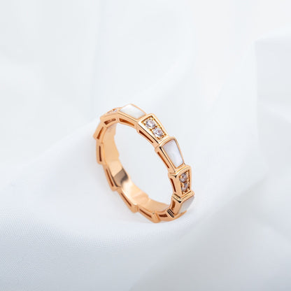 [Kincade Jewelrys]SERPENTI RING PINK GOLD DIAMOND MOP 3MM