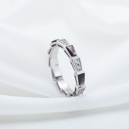 [Kincade Jewelrys]SERPENTI RING SILVER  DIAMOND BLACK MOP 3MM