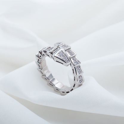 [Kincade Jewelrys]SERPENTI RING SILVER DIAMOND PAVED 4MM