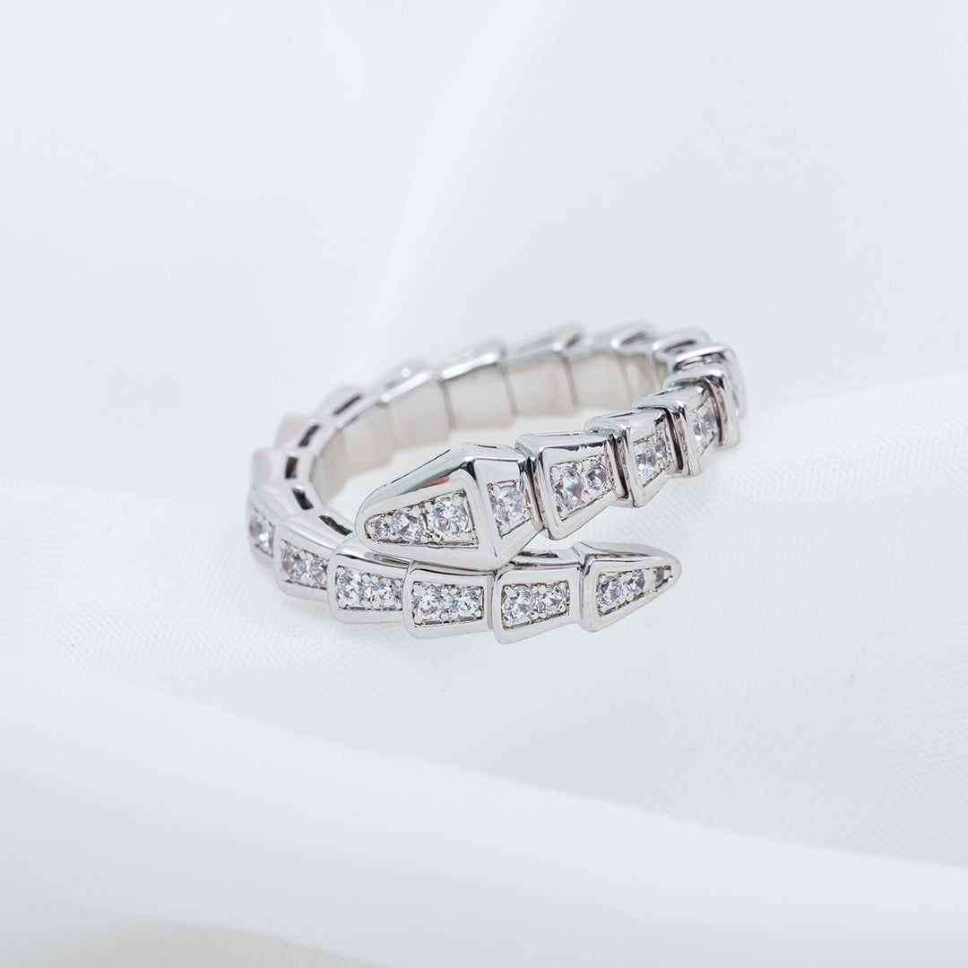 [Kincade Jewelrys]SERPENTI RING SILVER DIAMOND PAVED 4MM