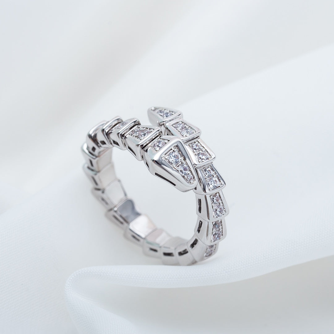 [Kincade Jewelrys]SERPENTI RING SILVER DIAMOND PAVED 4MM