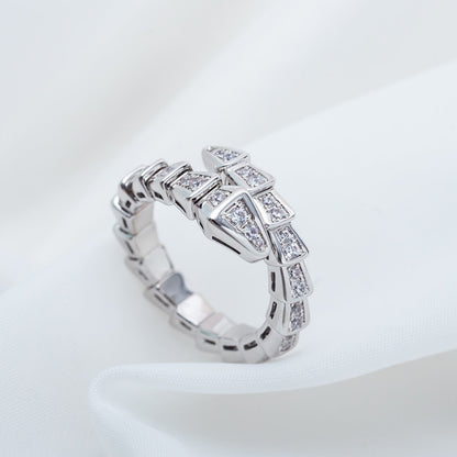 [Kincade Jewelrys]SERPENTI RING SILVER DIAMOND PAVED 4MM