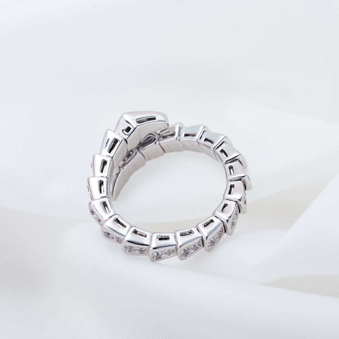 [Kincade Jewelrys]SERPENTI RING SILVER DIAMOND PAVED 4MM
