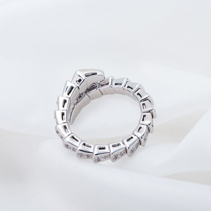 [Kincade Jewelrys]SERPENTI RING SILVER DIAMOND PAVED 4MM