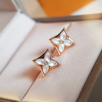 [Kincade Jewelrys]STAR MOP PINK GOLD EARRINGS