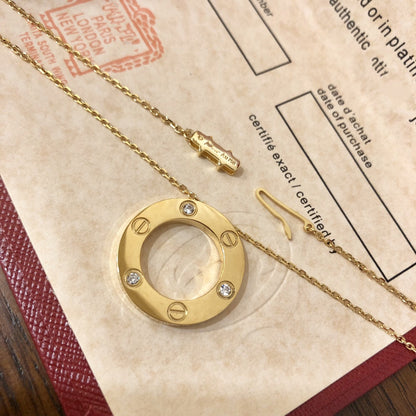 [Kincade Jewelrys]LOVE NECKLACE 16MM 3 DIAMONDS