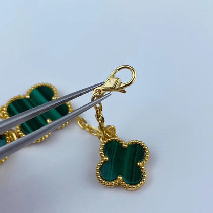 [Kincade Jewelrys]MAGIC CLOVER MALACHITE GOLD BRACELET 5 MOTIFS