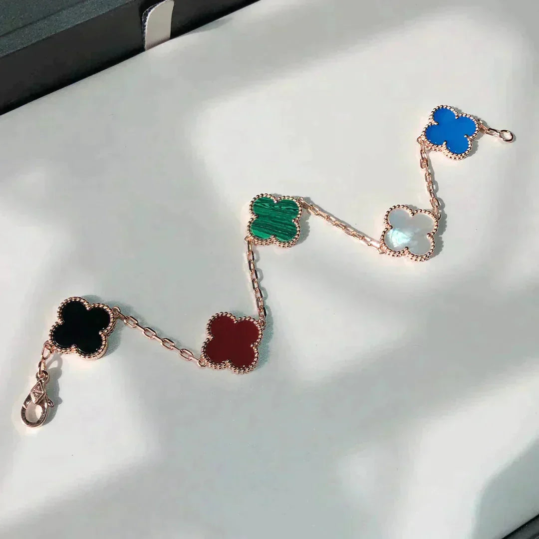 [Kincade Jewelrys]CLOVER 5 MOTIFS MULTICOLOR  BRACELET