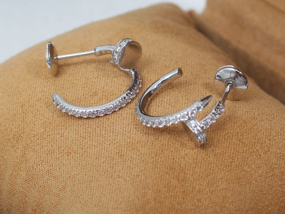 [Kincade Jewelrys]JUSTE EARRINGS 12.75MM SILVER DIAMOND