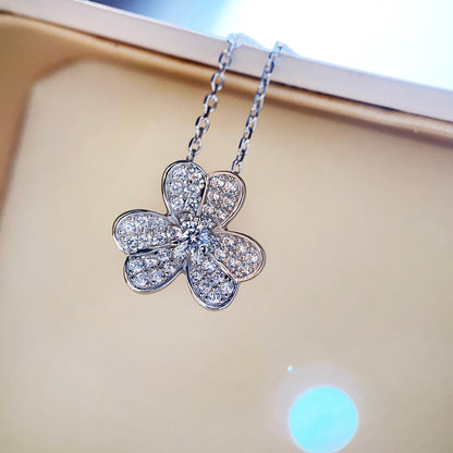 [Kincade Jewelrys]CLOVER DIAMOND NECKLACE SILVER