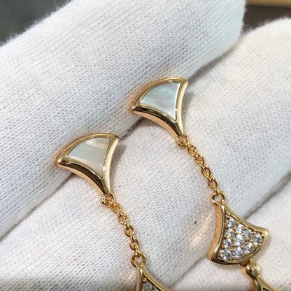 [Kincade Jewelrys]DREAM EARRINGS 3 MOTIFS DIAMOND MOP PINK GOLD