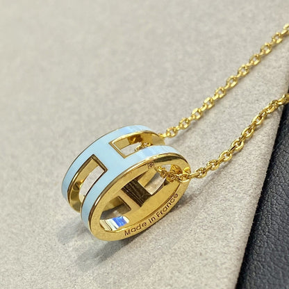 [Kincade Jewelrys]POP H LIGHT BLUE NECKLACE