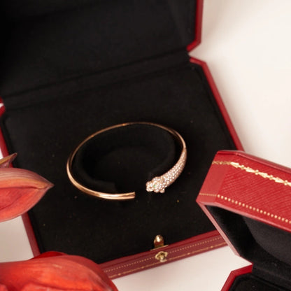 [Kincade Jewelrys]PANTHERE ROSE GOLD DIAMOND OPEN BRACELET