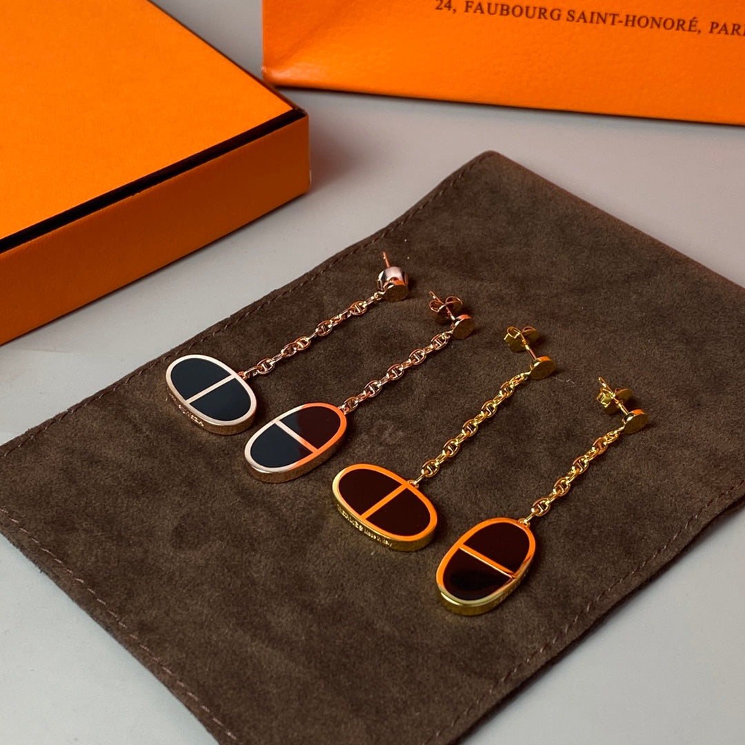 [Kincade Jewelrys]CHAINE VERSO BLACK CERAMIC EARRINGS